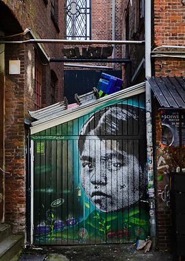 Urban Alleyway Portrait Graffiti Art