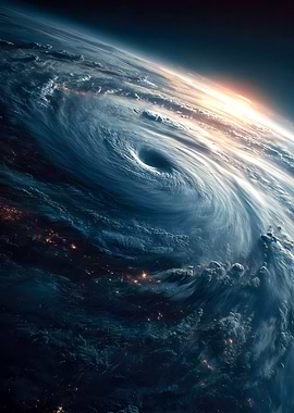 View of the Eye of a Storm From Space