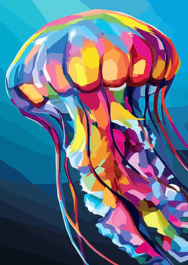 Colorful Jellyfish Digital Art