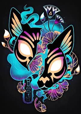 Egyptian Cat Goddess Bastet Illustration