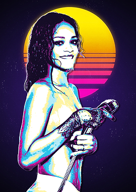 Rihanna Retro Pop Art Portrait