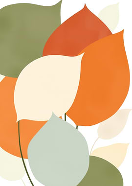 Abstract Leaves in Autumn Colors