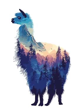 Llama Landscape Silhouette