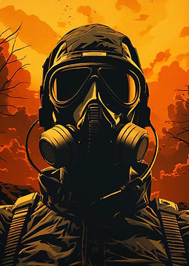 Gas Mask Figure Orange