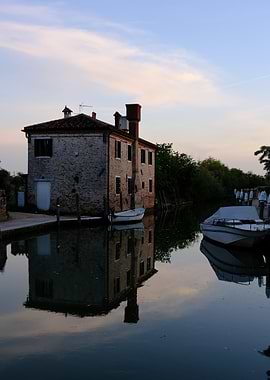 Venetian House Reflection on Water