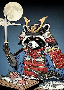 Samurai Raccoon Sushi