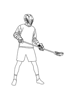 Lacrosse Player Minimalist Line Art