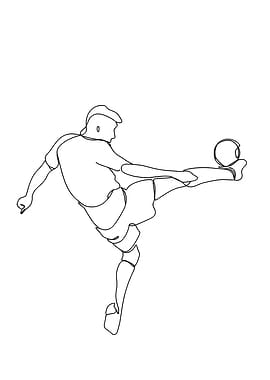 Soccer Player Minimalist Line Art