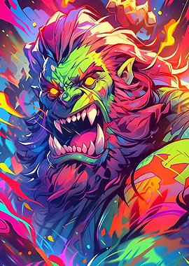 Colorful Monster Orc Portrait