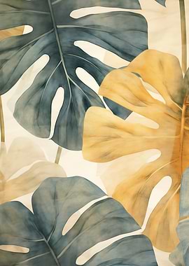 Monstera Leaves Watercolor