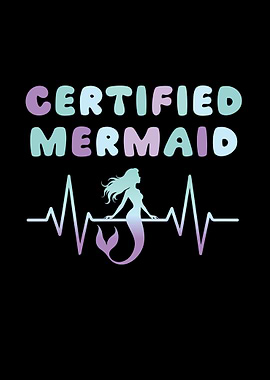 Certified Mermaid Heartbeat Graphic