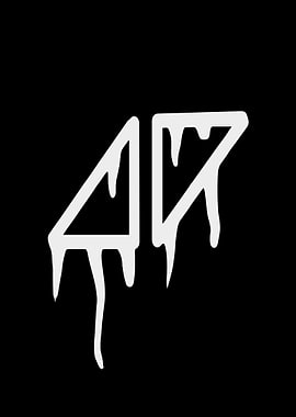 White Dripping Letters on Black Background