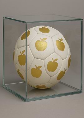 Apple Soccer Ball in Glass Case