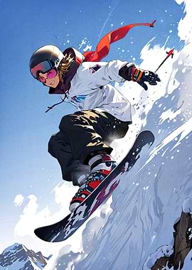 Anime Snowboarder Landscape