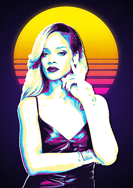 Rihanna Retro Art Portrait