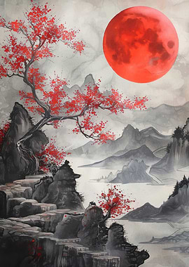 Moon Japanese Landscape