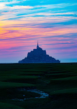Mont Saint-Michel at Sunset