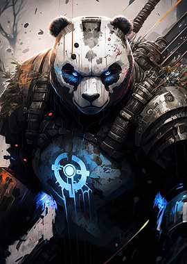 Cyberpunk Panda Warrior