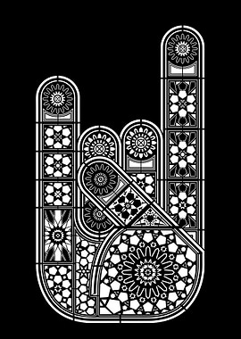 Rock On Hand Sign Mosaic