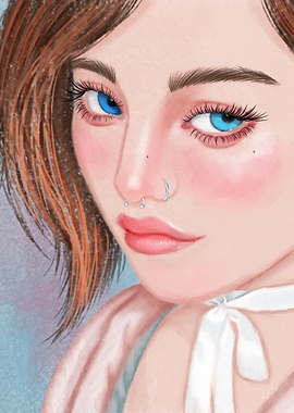 Portrait of a girl with blue eyes