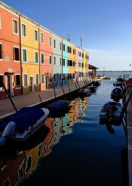 Colorful Burano Houses and Canal