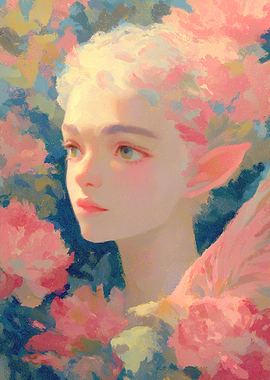 Floral fairy Portrait Painting