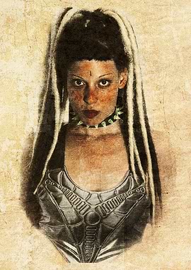Xena Cyberpunk Girl Portrait with Spiked Collar
