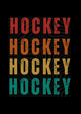 Retro Hockey Text Art