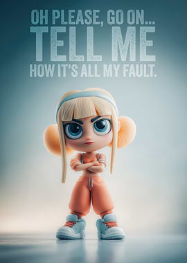 Sarcastic Cartoon Girl with Attitude