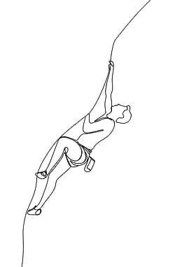 Minimalist Line Art: Rock Climber