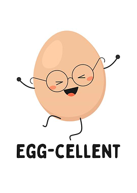 Egg-cellent Cartoon Egg with Glasses