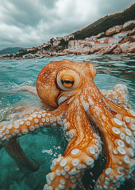 Octopus in Turquoise Water