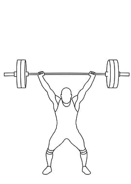 Weightlifter Minimalist Line Art