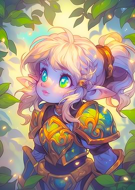 Cute Elf Warrior in Forest