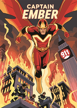 Captain Ember Comic Book Cover Art