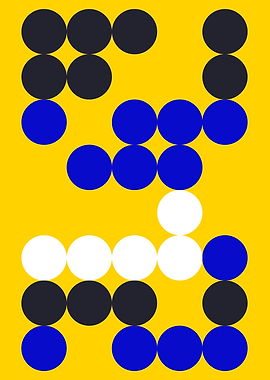 Abstract Circles on Yellow Art