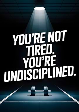 Motivational Fitness Quote with Barbell