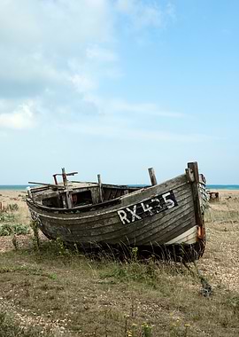Abandoned Boat on Beach