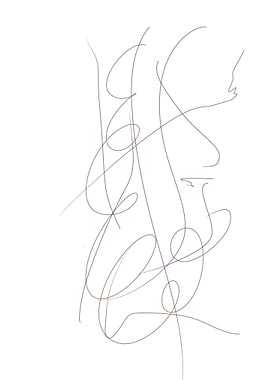 Abstract Line Art on White Background