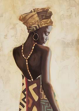 African Woman Portrait Painting