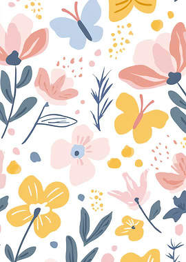 Floral and Butterfly Pattern