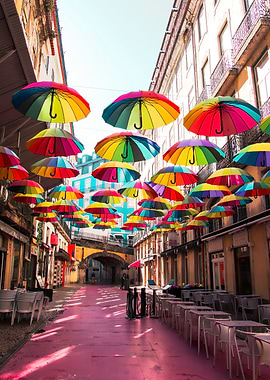 Colorful Umbrellas Street View
