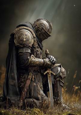 Kneeling Knight with Sword