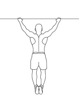 Man doing pull-ups Minimalist line art