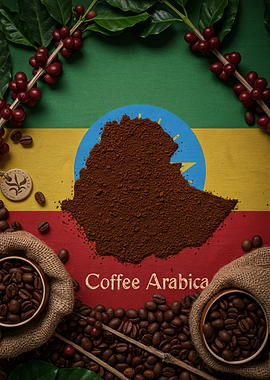 Ethiopian Coffee Arabica Still Life