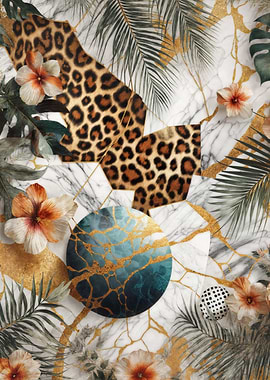 Abstract Leopard Print Floral Pattern