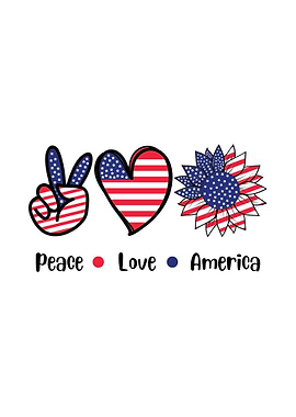 Peace Love America Patriotic Design