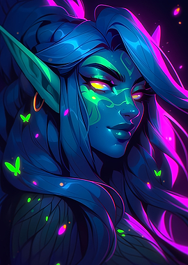 Neon Elf Portrait