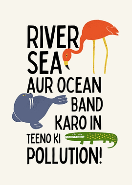 Environmental Awareness Poster with Animals