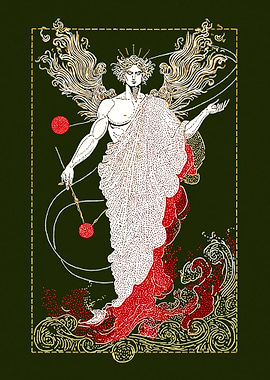 Art Nouveau Angel with Orbs